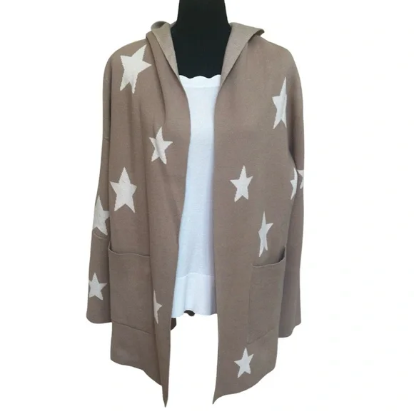Splendid Tan and White Star Cardigan - Picture 4 of 10
